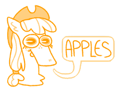 Size: 1280x900 | Tagged: safe, artist:smippers, derpibooru import, earth pony, pony, 2019, apple, bust, limited palette, old art, portrait, simple background, solo, teeth, that pony sure does love apples, transparent background