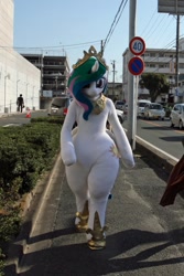 Size: 600x900 | Tagged: safe, derpibooru import, princess celestia, 2016, fursuit, irl, jewelry, outdoors, photo, ponysuit, regalia, solo