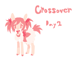 Size: 810x640 | Tagged: safe, artist:squilko, derpibooru import, earth pony, pony, g4, anime, madoka kaname, magical girl, ponified, ponytober, ponytober 2024, puella magi madoka magica, simple background, solo, species swap, white background