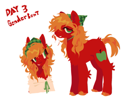 Size: 965x753 | Tagged: safe, artist:squilko, derpibooru import, big macintosh, macareina, earth pony, pony, g4, female, mare, ponytober, ponytober 2024, rule 63, simple background, solo, white background