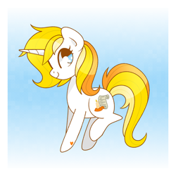 Size: 1500x1500 | Tagged: source needed, useless source url, safe, artist:vivian reed, derpibooru import, oc, oc:candlelight archive, pony, unicorn, horn, passepartout, solo