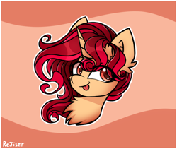 Size: 1900x1600 | Tagged: safe, artist:rejiser, derpibooru import, oc, oc only, oc:stellar blossom, pony, unicorn, horn, orange eyes, red hair