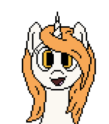 Size: 450x510 | Tagged: safe, artist:nukepony360, derpibooru import, oc, oc only, oc:amber spirit, pony, unicorn, artfight, bust, digital art, female, horn, mare, pixel art, portrait, simple background, solo, transparent background