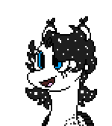 Size: 450x510 | Tagged: safe, artist:nukepony360, derpibooru import, oc, oc only, oc:ink, pegasus, pony, artfight, bust, digital art, ear fluff, ears, female, mare, pixel art, portrait, simple background, solo, transparent background