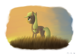 Size: 3507x2480 | Tagged: safe, artist:plainoasis, derpibooru import, applejack, earth pony, pony, g4, dawn, female, mare, solo