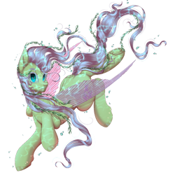 Size: 1000x1000 | Tagged: safe, artist:gunya, derpibooru import, fluttershy, kelpie, pony, collaboration, g4, blue eyes, bubble, clothes, collaboration:bestiary of fluttershy, crepuscular rays, cute, fangs, female, fin wings, fins, flowing mane, flowing tail, happy, kelpiefied, looking at you, mare, ocean, seaweed, see-through, simple background, smiling, smiling at you, solo, species swap, swimming, tail, teeth, transparent background, underwater, water, wings