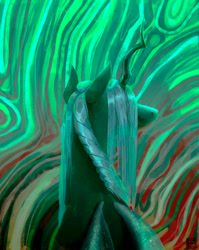 Size: 1591x1997 | Tagged: safe, artist:eugenchen, derpibooru import, queen chrysalis, changeling, changeling queen, g4, abstract background, female, solo