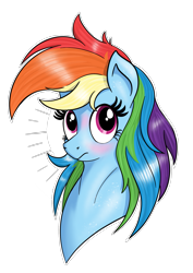 Size: 1451x2051 | Tagged: safe, artist:eels, derpibooru import, rainbow dash, pegasus, pony, g4, female, mare, multicolored hair, rainbow hair, simple background, solo, transparent background