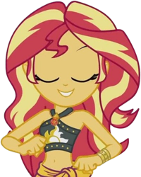 Size: 2011x2520 | Tagged: safe, derpibooru import, edit, edited screencap, editor:mrtoonlover83, screencap, sunset shimmer, human, equestria girls, g4, background removed, eyes closed, female, not a vector, solo, sunset shimmer swimsuit