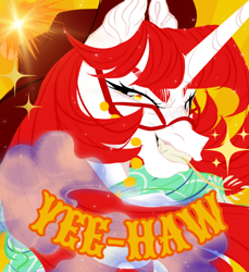 Size: 520x567 | Tagged: safe, derpibooru import, oc, oc only, unicorn, g4, cowboy hat, glasses, hat, horn, icon, ponysona, yeehaw