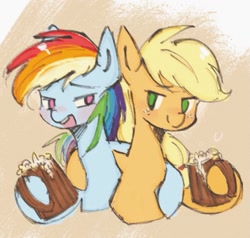 Size: 1023x975 | Tagged: safe, artist:tieb5, derpibooru import, applejack, rainbow dash, pony, appledash, female, lesbian, shipping