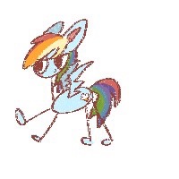 Size: 200x200 | Tagged: safe, artist:tieb5, derpibooru import, rainbow dash, pony, female, simple background, solo, white background