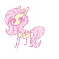 Size: 200x200 | Tagged: safe, artist:tieb5, derpibooru import, fluttershy, pony, female, simple background, solo, white background