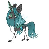 Size: 200x200 | Tagged: safe, artist:tieb5, derpibooru import, queen chrysalis, changeling, female, simple background, solo, white background