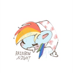 Size: 1023x1023 | Tagged: safe, artist:tieb5, derpibooru import, rainbow dash, pony, female, simple background, sleeping, solo, white background