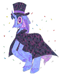 Size: 1884x2228 | Tagged: safe, artist:dawhitechangling, derpibooru import, oc, oc only, oc:flawless sparklemoon, pony, unicorn, hat, horn, my little pony the movie: the death of twilight sparkle, solo, top hat