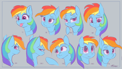 Size: 4038x2271 | Tagged: safe, artist:auroriia, artist:auroriia1, artist:journeyxp13, derpibooru import, rainbow dash, pegasus, pony, g4, expressions, facial expressions, female, high res, mare, solo