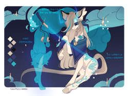 Size: 1024x768 | Tagged: safe, artist:ptichorbirdie, derpibooru import, oc, oc only, pony, adoptable, black sclera, capelet, coat markings, female, horns, magic, mare, reference sheet, spirit, sword, weapon