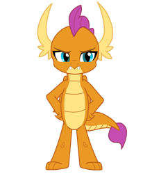 Size: 1750x2000 | Tagged: safe, artist:lnx1ynight16, derpibooru import, smolder, dragon, g4, season 8, the hearth's warming club, angry, dragoness, female, folded wings, hand on hip, horn, looking at you, simple background, smolder is not amused, tail, transparent background, unamused, vector, wings