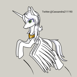 Size: 1500x1500 | Tagged: safe, artist:cassandra211190, derpibooru import, oc, oc:κασσάνδρα, alicorn, pony, alicorn oc, horn, wings