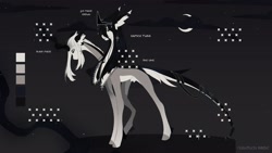 Size: 2560x1440 | Tagged: safe, artist:ptichorbirdie, derpibooru import, oc, oc only, pony, unicorn, adoptable, concave belly, conjoined, conjoined twins, ear piercing, earring, horn, jewelry, leonine tail, male, piercing, pubic fluff, reference sheet, regalia, slender, stallion, tail, thin