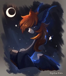 Size: 2218x2560 | Tagged: safe, artist:flightless birdie, derpibooru import, oc, oc only, pegasus, pony, moon, slender, solo, thin