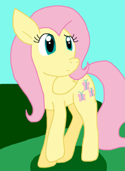 Size: 723x992 | Tagged: safe, artist:cmara, derpibooru import, fluttershy, pegasus, pony, g4, female, outdoors, solo