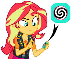 Size: 3780x3047 | Tagged: safe, artist:paco777yuyu, derpibooru import, sunset shimmer, human, equestria girls, g4, female, geode of empathy, hypnosis, magical geodes, simple background, solo, transparent background, vector