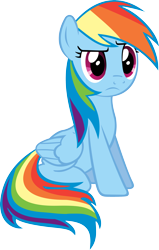 Size: 2100x3310 | Tagged: safe, artist:ryanthebrony, derpibooru import, rainbow dash, pegasus, pony, g4, female, mare, simple background, sitting, solo, transparent background, vector