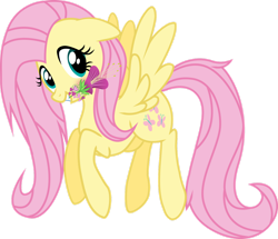 Size: 1280x1099 | Tagged: safe, artist:sparkponies, derpibooru import, fluttershy, pegasus, pony, g4, female, flower, mare, mouth hold, simple background, solo, transparent background