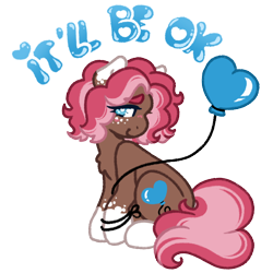 Size: 1000x1000 | Tagged: safe, artist:kazmuun, derpibooru import, oc, oc only, oc:ginger bread, earth pony, pony, balloon, female, mare, simple background, solo, transparent background