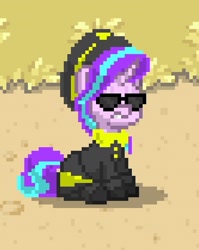 Size: 999x1257 | Tagged: safe, derpibooru import, starlight glimmer, pony, unicorn, equestria at war mod, g4, black league, clothes, glasses, hat, horn, outdoors, pony town, the new order: last days of europe, uniform