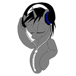 Size: 2200x2200 | Tagged: safe, artist:ruchiyoto, derpibooru import, oc, oc only, oc:black cross, unicorn, base used, headphones, horn, male, simple background, solo, stallion, transparent background