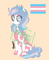 Size: 837x1012 | Tagged: safe, oc, solo, transgender, transgender pride flag