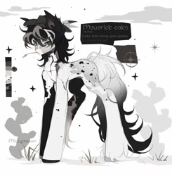 Size: 1440x1471 | Tagged: safe, artist:misty.mooon, derpibooru import, oc, oc only, oc:maverick oaks, earth pony, pony, male, reference sheet, solo, stallion, straw in mouth, unshorn fetlocks