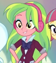 Size: 646x730 | Tagged: safe, derpibooru import, screencap, lemon zest, sour sweet, sugarcoat, human, dance magic, equestria girls, g4, cropped, cute, equestria girls specials, female, headphones, zestabetes