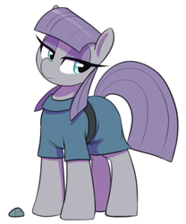 Size: 625x750 | Tagged: safe, artist:thebatfang, derpibooru import, boulder (pet), maud pie, earth pony, pony, g4, clothes, duo, female, lidded eyes, mare, outline, rock, simple background, transparent background, white outline