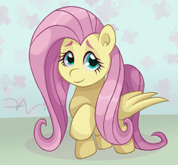 Size: 1300x1200 | Tagged: safe, artist:swasfews, derpibooru import, fluttershy, pegasus, cute, looking at you, shyabetes, simple background, solo, standing