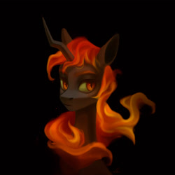 Size: 3000x3000 | Tagged: safe, artist:abri, derpibooru import, oc, oc only, pony, unicorn, crooked horn, horn, simple background, solo