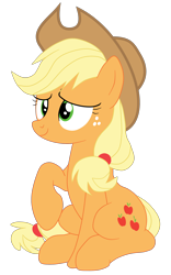 Size: 1900x3054 | Tagged: safe, artist:gmaplay, derpibooru import, applejack, earth pony, pony, g4, female, mare, simple background, sitting, solo, transparent background