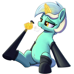 Size: 1500x1500 | Tagged: safe, artist:maretian, derpibooru import, lyra heartstrings, pony, unicorn, belly, belly fluff, breath, clothes, female, horn, leaning, leaning back, magic, mare, raised hoof, raised leg, sigh, simple background, socks, solo, transparent background