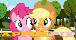 Size: 828x439 | Tagged: safe, derpibooru import, applejack, pinkie pie, g4, female, lesbian, ship:applepie, shipping