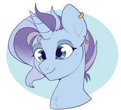 Size: 932x842 | Tagged: safe, artist:lulubell, derpibooru import, oc, oc only, oc:pop rocks, pony, bust, magical lesbian spawn, male, offspring, parent:maud pie, parent:trixie, parents:mauxie, solo, stallion