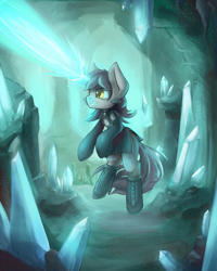 Size: 2400x3000 | Tagged: safe, artist:blvckmagic, derpibooru import, oc, oc only, oc:silver bubbles, pony, unicorn, boots, clothes, crossdressing, crystal, high heel boots, horn, magic, male, shoes, solo, stallion