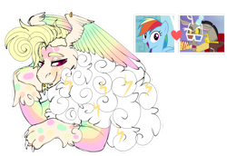 Size: 1280x881 | Tagged: safe, artist:malinraf1615, derpibooru import, discord, rainbow dash, oc, draconequus, bust, interspecies offspring, offspring, parent:discord, parent:rainbow dash, parents:discodash, portrait, simple background, siscord, transparent background