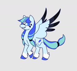 Size: 1564x1446 | Tagged: safe, artist:toothpaste_spl, derpibooru import, oc, oc only, pegasus, pony, gray background, simple background, smiling, solo