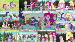 Size: 1280x722 | Tagged: safe, derpibooru import, edit, edited screencap, editor:quoterific, screencap, applejack, bon bon, derpy hooves, fluttershy, lyra heartstrings, octavia melody, pinkie pie, rainbow dash, rarity, sweetie drops, human, equestria girls, g4, legend of everfree, collage, female, humane five