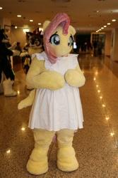 Size: 600x900 | Tagged: safe, derpibooru import, fluttershy, 2018, clothes, dress, fursuit, indoors, irl, photo, ponysuit, solo focus