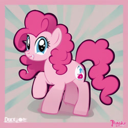 Size: 1024x1024 | Tagged: safe, ai content, derpibooru import, machine learning generated, pinkie pie, earth pony, g4, female, prompter:earwaxkid, solo, wrong cutie mark