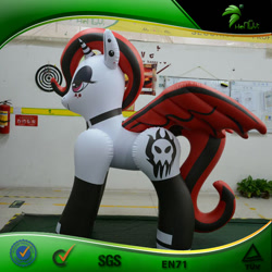 Size: 600x600 | Tagged: safe, derpibooru import, oc, oc only, oc:lilith, alicorn, inflatable pony, pony, g4, alicorn oc, black eyeshadow, black socks, bootleg, carpet, clothes, eyeshadow, facing left, female, female oc, frame, hongyi, horn, indoors, inflatable, inflatable alicorn, irl, lidded eyes, makeup, mare, mare oc, opaque inflatable, photo, pony oc, red carpet, sex toy, shiny, socks, standing, thigh highs, white coat, wings